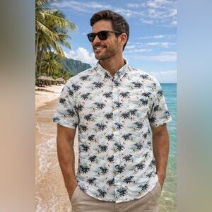 Jachs New York Men’s Tropical Button Down Shirt Size L | Hawaii Beach Summer 🌴
